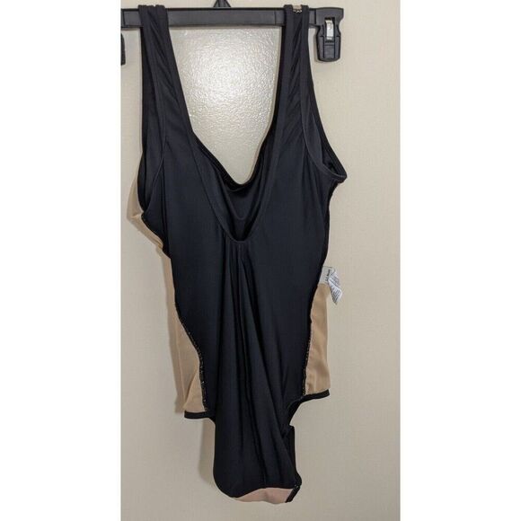L.L. Bean Black Beansport Tanksuit One Piece Swimsuit Lined UPF 50+ Size 14 Reg - Picture 8 of 11
